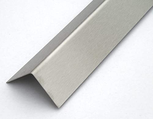 Winkel Profil 3-fach, 1000mm Edelstahl Winkel 50x50 mm Schenkelinnenmaß aus Edelstahl k240 gebürstet 1 mm stark Kantenschutz Edelstahl, L-Profil Edelstahl