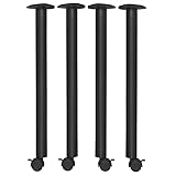 Kee Post Table Leg with Casters (Set of 4)- Black