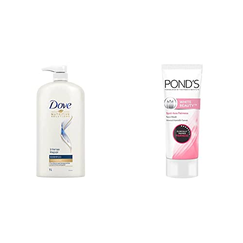 Image of Dove Intense Repair Shampoo, 1L & Pond's White Beauty Spot Less Fairness Face Wash, 200 g