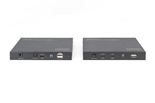 Digitus DS-55513 Estensore Kvm Hdmi - Uhd 4K 60 Hz - 70 M Tramite Cavo Lan - Set: Trasmettitore E Ricevitore - Loop-Out, Audio - Hdmi 2.0 E Hdcp 2.2 / 1.4 - 9