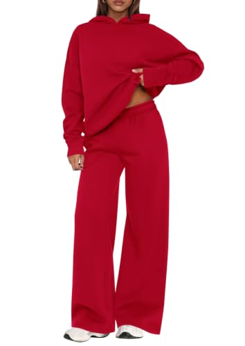 Image of PRETTYGARDEN Womens Sweatsuits 2 Piece Set 2026 Casual Winter Long Sleeve Hoodie Loose Wide Leg Sweatpants Fall Tracksuit