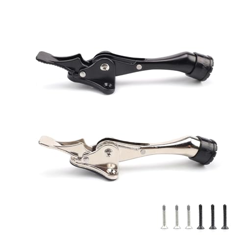 0XBIT Fermaporta Lega di Zinco, 2 Pezzi Fermaporta da Pavimento, Fermaporta da Muro con Comandi a Pedale e Base Antiscivolo, Ferma Porta, per Ufficio e Camera da Letto