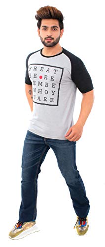 Image of Men's Printed Cotton Short Sleeves Round Neck T-Shirt