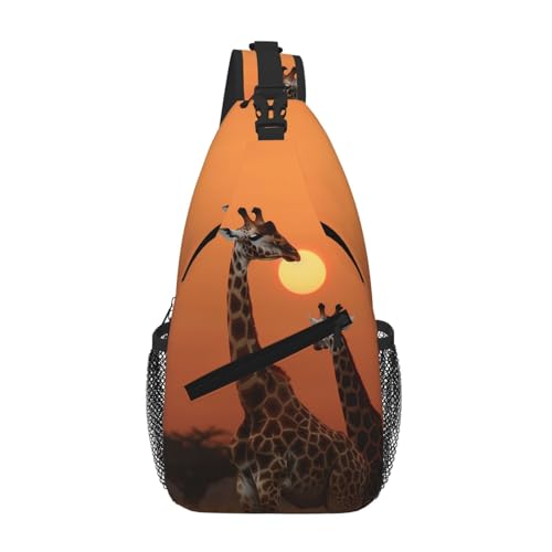 Bolso tipo bandolera con estampado de jirafa al atardecer miniatura 1