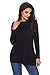FARYSAYS Women's Plus Size Casual Long Sleeve Scoop Neck Button Side Irregular Hem Tunic Tops Black Large