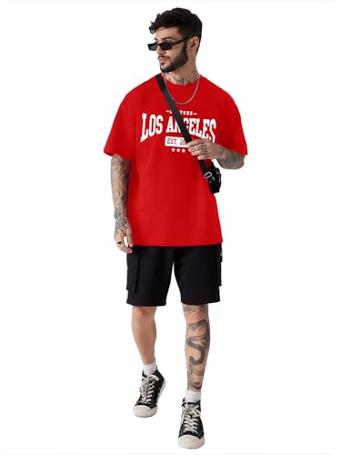 Image of LEOTUDE Men Half Sleeve Round Neck Graphic Font Printed Tshirt | Tshirt
