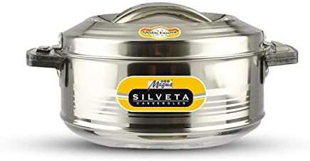 MAGMA Hot Silveta Double Walled Stainless Steel Insulated Casserole - Hot Pot for Keeping Food Hot 1000,1Pc