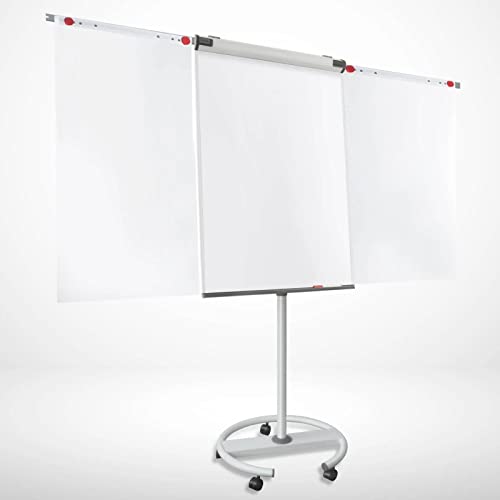 MOB Flipchart Shark Pizarra blanca con soporte de rodillos móvil 73x105 cm | Altura ajustable hasta 210 cm, escribible, Se puede limpiar en seco, magnético | Flip Chart con pizarra magnética rodable y - imagen 2