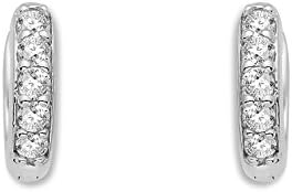 Miore Earrings Women Hoops Brilliant Cut Zirconia 925 Sterling Silver