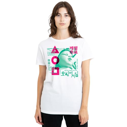 Squid Game Young Hee t-shirt femme blanc imprimé série geek pop culture
