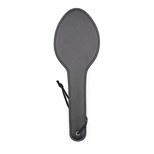 HOT TIME Handmade PU Leather Paddle for Spanking Slapper Whips Oval Spanking Role Play Cosplay (Black Paddle)
