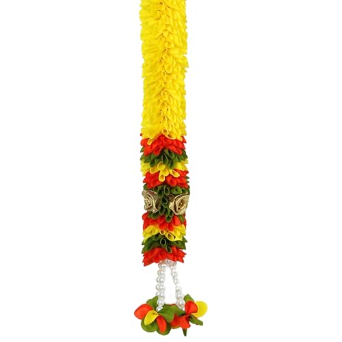 Image of Amazon Brand Umi - Toran for Main Door Entrance, Bandarwal for Festival, Pooja Mandir & Wedding, Handmade Traditional Flower Hanging for Home & Office Decor (42 inches 24 inches) Yellow
