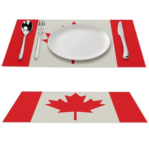 Sets de table drapeau canadien pour repas en intérieur et extérieur