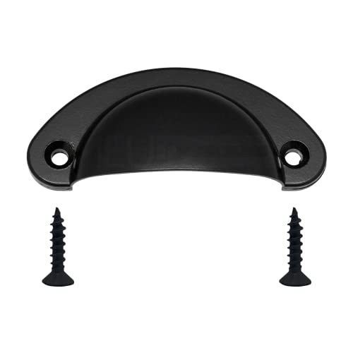 Kit 10 Puxadores Concha Para Móveis Armários Colonial 64mm (Preto Fosco)
