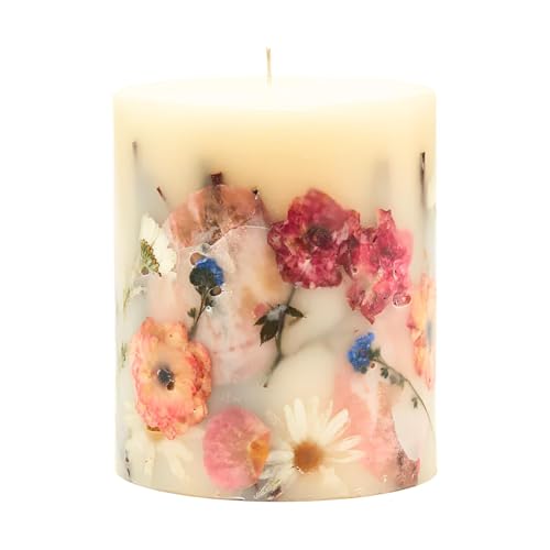 Rosy Rings Apricot Rose Botanical Candle | Aromatherapy Long Lasting Candles Home Gifts Notes of Almond Blossom, Apricot, Blond Woods, Mirabelle Plum, Pomelo Leaf, Rose, Violet 120 Hour Burn 5.5" H
