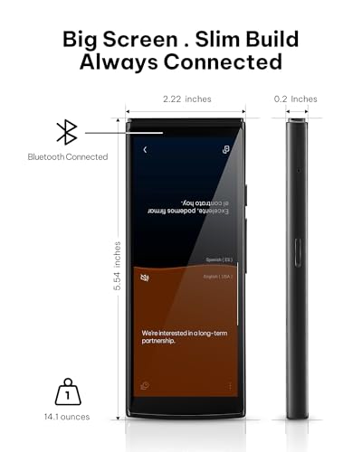 Image of iFLYTEK AI Language Translator Device - 2-Year Free Global Data & Real-Time Voice Translation Device, HIPAA-Compliant, 60 Languages & 18 Offline Packs for Business and Travel, Black