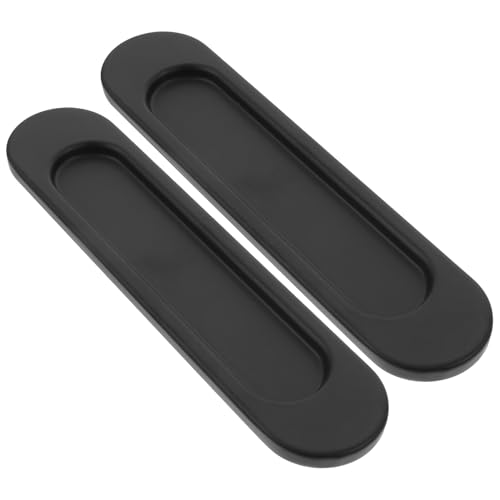 VILLCASE 2個 免打孔楕形スライドドア引き戸プル 耐久性のあるメタル製 指掛け式バンドアハンドル ガラス引き戸対応 室内装飾用