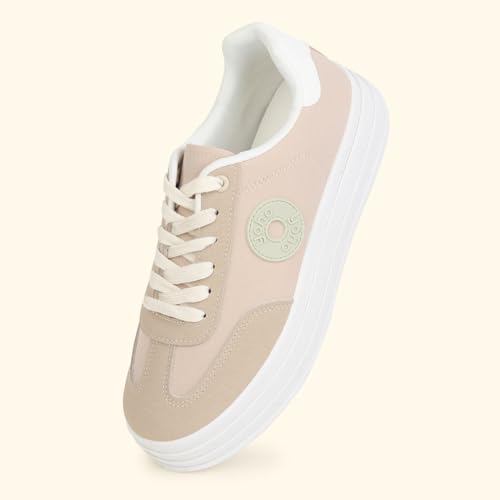 Image of YOHO Chunky Sneakers for Women | Canvas Upper, Cushioned Insoles & Lightweight Casual Shoes for Everyday wear | CAS 105