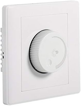 Samfox LED Dimmer Switch, Wall-Mounted Push ON/OFF Rotary Dimmer Switch for Dimmable Led Lights/Incandescent/Halogen Lights, Trailing Edge Dimmer Switch