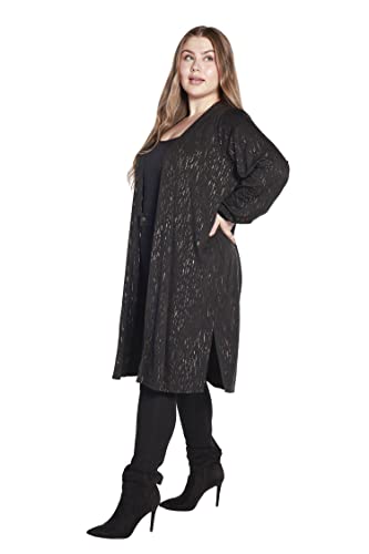 Womens Plus Size Open Front Cardigans Metallic Print Cardigan #TOP3