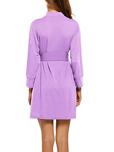 Image of HOTOUCH Womens Robe Lightweight Short Knit Bathrobe Soft Ladies Sleepwear with Pockets