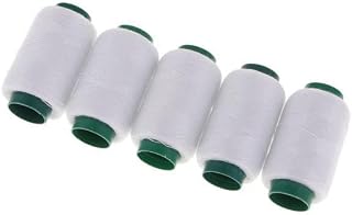 5x5 Colors Polyester Sewing Threads for Hand 200Meters White, 5 Pcs