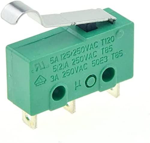 Microinterruptores 1PC de límite 3 pines NO + NC SPDT 3A/5A 250VAC Mini Microinterruptor 17mm 29mm Interruptor palanca rodillo arco largo(Arc Lever)
