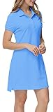 Estilo Clásico para Señoras: Vestido de polo de manga corta con cuello abotonado.