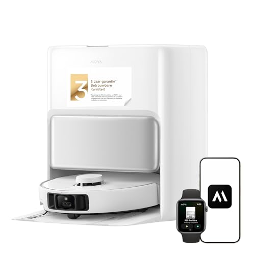 Mova P50Pro Ultra Robotstofzuiger met Flexibele Dweil, 19.000 Pa Zelfledigen, Zelfreinigend met...