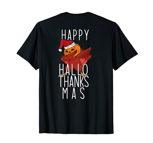 Happy HalloThanksMas Turkey Pumpkin Santa Dabs Meme ON BACK T-Shirt