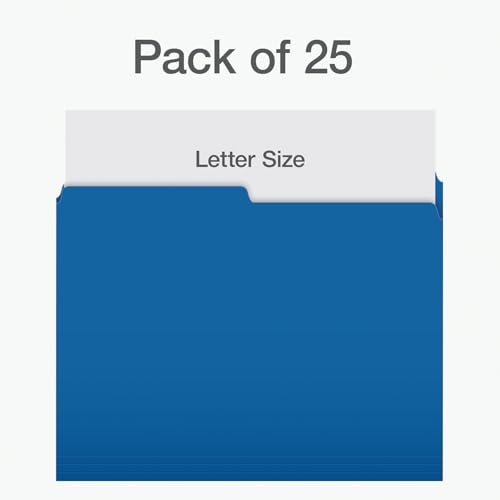 Pendaflex File Folders - Assorted Colour File Organizers, 1/2 Cut Tab, Letter Size, Durable Paper Stock, 25/Pack, Ideal for Office/Home/School Organization image 7