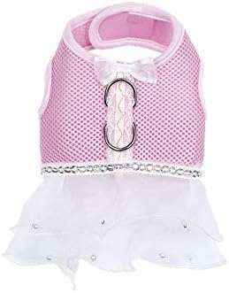 Leconpet Mesh Harness Vest for Small and Medium Dogs Breathable, Comfortable Harness Skirt, Dog Harness Dress (L, Pink)