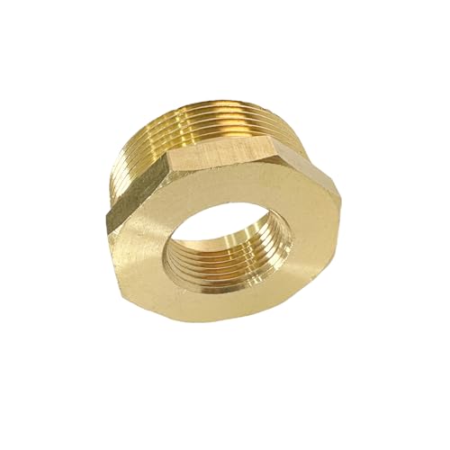 JENSWILL 1-1/2" NPT Male x 3/4" NPT Female Brass Reducer Hex Bushing Threaded Pipe Fitting Reducing Adapter Pack of 1 by JENSWILL - Image 2