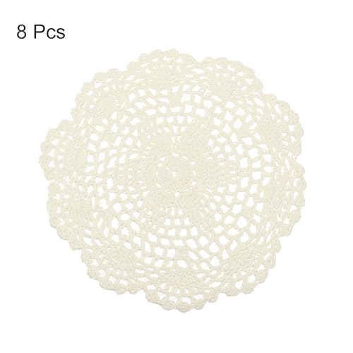 Napperons au crochet pour protéger table des rayures dessous de verre beige - 4