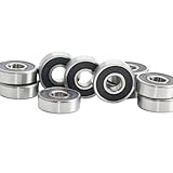 608 ZZ Bearing 8x22x7 mm 10Pcs 608ZZ RS 2RS Flange Handpiece Bearings for Strong Industrial Motors High Speed(608rs ABEC-1)