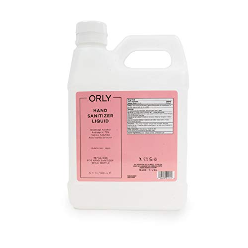 ORLY Hand Sanitizer Liquid Refill 32oz | Sanitizer Liquid Refill 75% Isopropyl Alcohol