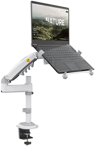 North Bayou NB Laptop Ständer for 10-17 Zoll Notebook, Monitorarm for 17 to 30 Zoll Bildschirme, VESA 75/100 mm H100-FP Weiß