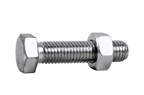 DOJA INDUSTRIAL | Tornillos con Tuercas | 8 x 60mm | PACK 30 | Tornillo de Cabeza Hexagonal con Tuerca en acabado Cincado | Tornillos para Madera, uso Doméstico, Construcción, Industrial.