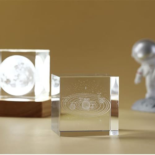 Lámpara de mesa cristal noche 6cm Cubo color USB LED miniatura 4