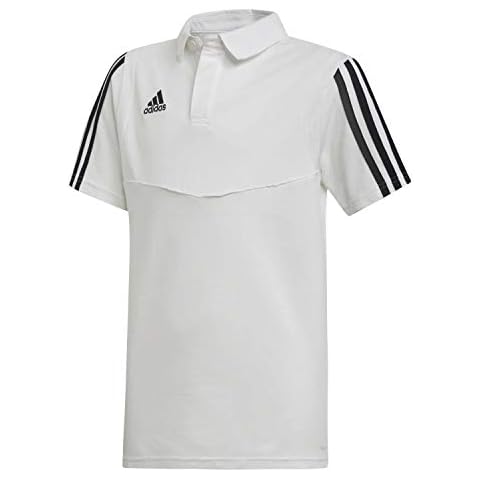Adidas Kid's TIRO19 Polo Shirt in White/Black Cover