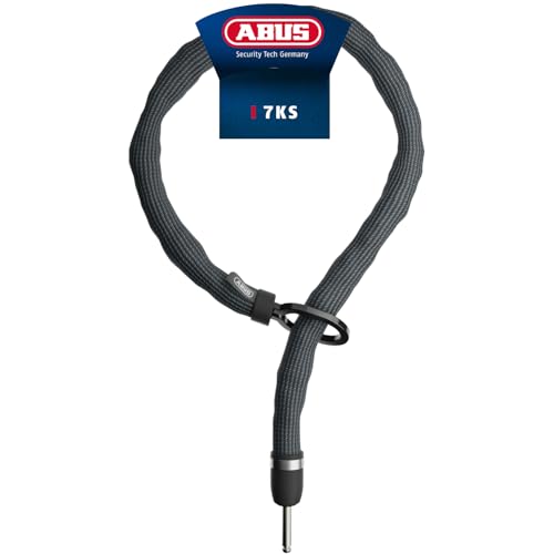 ABUS Chaîne enfichable ADAPTOR CHAIN Superior 7KS adaptée au cadenas de cadre ou à l'Alarmbox 2.0 - chaîne en acier de 7 mm d'épaisseur avec boucle ovale - longueur 130 cm, noir