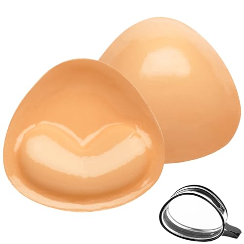 SEEKUP Double-sided Adhesive Bra Inserts, Ultra Soft Lightweight Breast Enhancement Sticky Bra Pads Invisible Bikini Padding Inserts Reusable Washable Breast...