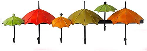 SOOTA Hook rack Creative Umbrella Iron Hanging Hook Decorative Door Porch Key Clothes Hook Wall mounted Hanging Coat Hook Kitchen Organizer (Multicolor 1)