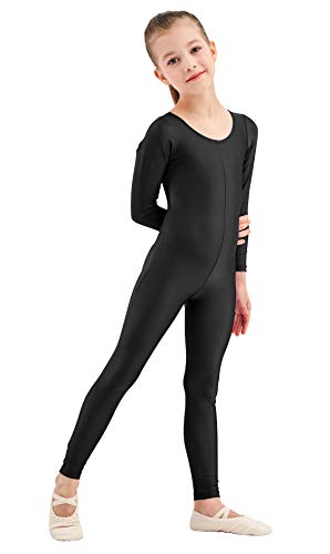 Image of Kepblom Girls Scoop Neck Long Sleeve Unitard Bodysuit Dancewear For Child