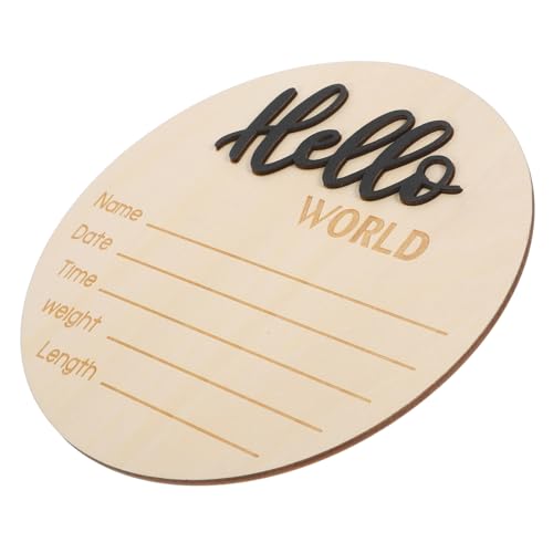 HEMOTON Infant Birth Announcement Sign Wooden Round Bulletin Board Board Newborn Photography Wood Material
