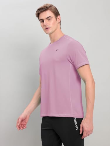 Image of TECHNOSPORT Men's Slim Fit Polyester Activewear Sports T-Shirt with Moisture-Wicking Comfort for Workout, Running & Gym