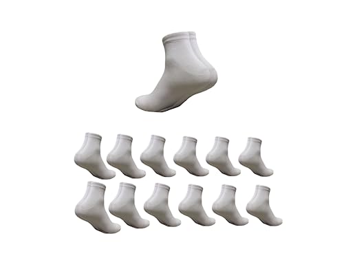 BANDEVO- 12 Pares De Calcetines Deporte Hombre- Calcetines Hombre Deporte - Calcetines Algodon Blancos- Calcetines Tenis Hombre