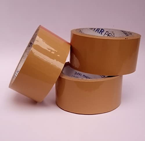 Rudra Packing Brown Tape 2 Inch - 48 MM X 45 Meter Brown (Pack of 3) Carton Packing High Strength Tape