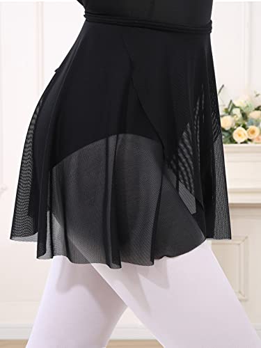 Gorchnc OJL-F4 Ballet Skirt Women Ballet Skirts For Girls Womens Ballet Wrap Skirt Dance Skirts With Adjustable Waist Tie Black thumb #2