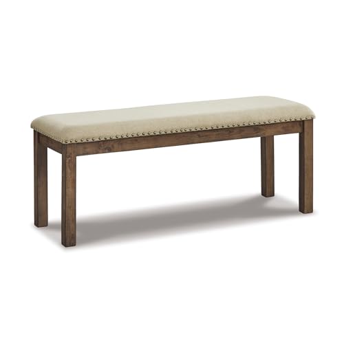 Signature Design by Ashley Moriville Wood Upholstered Dining Bench, Beige - image 1